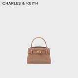 CHARLES&KEITH鳄鱼纹凯莉包手提斜挎婚包包女包生日母亲节礼物CK2-50270880-1 BLUSH浅红色 S