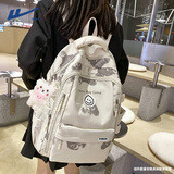 回力书包学生女新款初中生高中生大容量背包简约双肩包宽肩带书包轻便