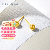 谢瑞麟（TSL）黄金耳钉黄金圆球光面耳钉 YK259 约1.45克