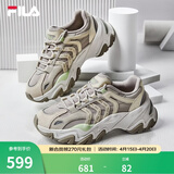 FILA斐乐女鞋休闲鞋鱼刺二代老爹鞋运动鞋增高厚底慢跑鞋SOFIA Ⅱ 银云/羽毛灰-SF 40