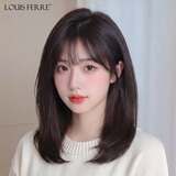 LOUISFERRE路易假发女自然全真发全头套女士假发高档真发真人发丝化疗遮白发 【递针分缝-80%真发】小码颜色请备注 中长发 40cm