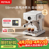 柏翠(petrus) 咖啡机意式浓缩家用小型半自动蒸汽打奶泡PE3833海盐小方 