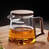 忆壶茶（YIHUTEA）玻璃公道杯带过滤网茶漏套装茶具配件茶海分茶器加厚功夫茶杯大号 【带盖】500ML月牙公杯