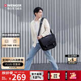 威戈瑞士军刀14英寸笔记本电脑包邮差包潮流背包黑出差旅行包