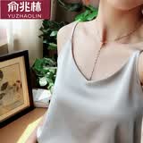 俞兆林 V领吊带无袖小背心女冰丝打底衫仿真丝西装内搭性感外穿上衣夏 702冰丝吊带 灰色1件 均码 （80-135斤）