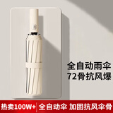 暖心话全自动雨伞折叠大号男女双人晴雨两用防紫外黑胶防晒遮阳伞太阳伞 72骨升级款大伞-典雅米