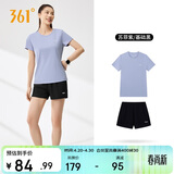 361°跑步运动套装女士春夏季衣服新款速干短袖短裤两件套662524001H-3