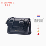 MERIMIES520礼物麦瑞迷泰国剑桥包S号樱桃红色小方包单肩包女斜挎包手提包 S号-黑色-油蜡纹