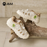 快乐玛丽（J&M）董璇同款休闲鞋女秋季登山鞋厚底运动鞋户外露营女鞋 米色 36