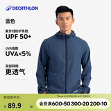 迪卡侬 迪卡侬运动外套男秋户外跑步训练防风衣蓝色L-4826159