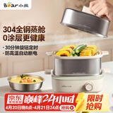 小熊（Bear）煮蛋器 蒸蛋器 自动断电多功能一体早餐机 不锈钢煮蛋蒸蛋神器 ZDQ-E12R2