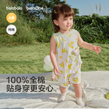 巴拉巴拉童装宝宝连体衣新生婴儿哈衣爬服短袖2026新夏装透气动物造型萌趣