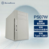 银昕（SilverStone）PS07复刻版MATX机箱 (经典老箱复刻/支持120水冷/Type-C/6个3.5”硬盘空间/PS07W-C)