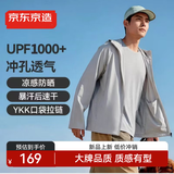 京东京造新款冰丝防晒衣轻薄透气春夏薄外套户外冲锋运动夹克 浅灰色 S