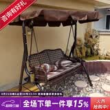 紫叶户外秋千藤椅室内吊椅庭院花园吊床摇椅阳台吊篮宿舍室外成人秋千 冰咖啡藤编棕色-双人位【含坐垫抱枕】