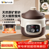 小熊（Bear）电炖锅 煲汤锅炖汤锅 电砂锅 紫砂锅 大容量4-6人煮粥锅电汤锅炖盅燕窝电炖盅4L DDG-D40B1