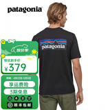 巴塔哥尼亚（Patagonia）男女情侣通勤短袖夏季P-6 Logo混纺棉休闲潮流户外透气T恤 38504 BLK黑色 XS 158/170(CM)  50/60(KG)