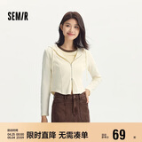 森马（Semir）外套女短款修身显瘦上衣秋装正肩连帽针织夹克通勤101524108005