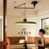 奥朵 AOZZO飞碟摇臂餐厅吊灯现代简约餐桌灯高级法式全光谱护眼中山灯具 【摇臂款绿+红】53W-智能款