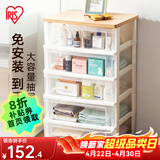 爱丽思（IRIS）多层塑料抽屉式透明收纳柜爱丽丝储物柜子家用衣服零食家用床头柜 5层【面宽54】透明款（树脂天板）