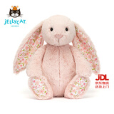 Jellycat害羞乳白色邦尼兔动物毛绒玩偶安抚玩偶娃娃送礼生日礼物 花布胭脂粉色邦尼兔（彻蕊） Medium