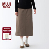 MUJI MUJI 女式 丝光斜纹 裙子半身长裙秋冬季简约风纯棉全棉BEK37C2A 深咖啡色 L(165/70A)