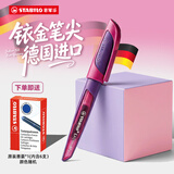 思笔乐（STABILO）成长乐钢笔 德国进口三年级小学生练字书法正姿开学必备用品 墨囊吸墨两用 紫粉EF尖
