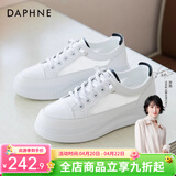 达芙妮 小白鞋女夏季新款运动鞋女夏透气网面女鞋休闲鞋子女ins潮板鞋女 白黑色-透气网面 37