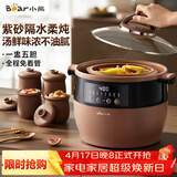 小熊（Bear）电炖锅 电炖盅 隔水炖锅 煲汤锅炖汤锅 电砂锅 紫砂锅 煮粥锅5-6个人大容量可预约定时B45Z1 6.5L