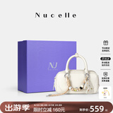 纽芝兰（NUCELLE）糖果保龄球包轻奢小众女包2026新款牛皮包包斜挎波士顿包生日礼物