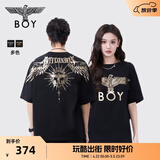 BOY LONDON【暗黑罗盘】夏情侣款短袖权杖印花炸街潮牌T恤N01906 黑印金N01906 经典升级款 M
