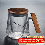 容山堂玻璃茶杯耐热茶道杯子茶水分离泡茶杯带盖大容量过滤花茶杯办公