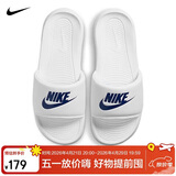 耐克NIKE外穿男拖鞋一字VICTORI休闲鞋CN9675-102白44