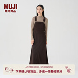 MUJI女式 灯芯绒 背带裙中长款连衣裙半身裙女秋款裙子美拉德BE10CC3A 深棕色 S （155/62A）