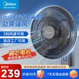 美的（Midea） 壁扇壁挂式循环电风扇商用工业扇 家用遥控摇头扇7叶大风力强劲 挂墙挂壁 餐厅客厅宿舍食堂 FW45-23E 升级18寸透凉大风 家用壁挂式