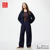 优衣库常规款女装男装宽松廓形牛仔裤/弯刀镰刀裤子479000 482280 479000/69藏青色 23 /150/58A