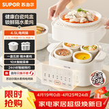 苏泊尔（SUPOR）电炖盅电炖锅隔水炖家用全自动煲汤炖汤锅陶瓷燕窝炖盅4.5L蒸炖一体多功能锅3-4人 DZ25FC873