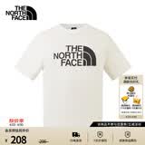 北面（The North Face）【经典款】短袖T恤男宽松棉质半袖户外休闲舒适透气春夏上新款 米白色 3XL /190