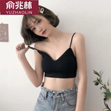 俞兆林少女文胸无钢圈薄款胸罩高中生吊带内衣运动瑜伽跑步聚拢背心 黑色1件-细肩带美背文胸 均码 （85-120斤）