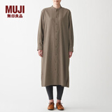 MUJI MUJI 男女通用 法兰绒 立领 长衫 无性别 男款女款 BCL43A1A 深咖啡色 L-XL
