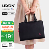 乐上（LEXON）单肩包女手提电脑包13.3英寸内胆包时尚斜挎包轻便商务公文包黑色