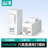 山泽六类直通网络模块 RJ45母对母 网线延长 网线对接头双通头网络直通头模块直通头 WAN-08
