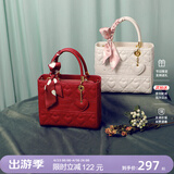 纽芝兰（NUCELLE）戴妃包2026骐骥红色新娘结婚包斜挎手提大容量单肩女士包生日礼物