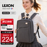 乐上（LEXON）双肩包女14英寸商务笔记本电脑包时尚休闲书包通勤旅行背包银河灰