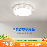 凡甄led吸顶灯经典圆形卧室灯客厅灯创意书房儿童房简约灯饰灯具套餐 蝴蝶花47CM白光（36W）