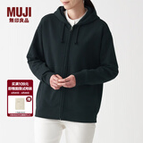 MUJI MUJI 男女通用 紧密编织毛圈 拉链连帽衫 休闲外套 无性别 卫衣 黑色 S -M(165/88A)
