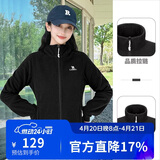 骆驼（CAMEL）户外抓绒衣女双面摇粒绒冲锋衣内胆抗静电薄款立领防风外套男  L