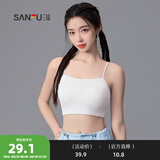 三福2024新款运动风文胸女固定杯抹胸美背细肩带裹胸吊带背心内衣 白色 75B