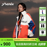phenix菲尼克斯户外冲锋衣男女拼色休闲运动骑行卫衣防水防风外套登山服 橘子海 S 宽松版型