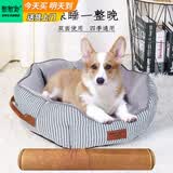 憨憨宠狗窝猫窝夏季可水洗加厚宠物窝泰迪中小型犬狗垫子沙发狗床 双面加厚八角窝 大号